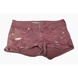 American Eagle Outfitters Distressed Stretch Shortie Shorts | Size 2